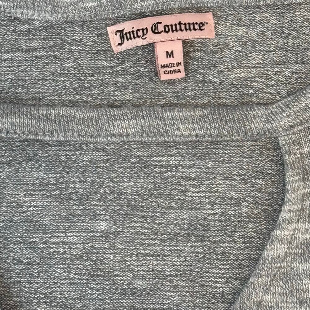 Juicy Couture grey key hole blouse MEDIUM asymmetrical bottom soft and stretchy - Picture 5 of 8